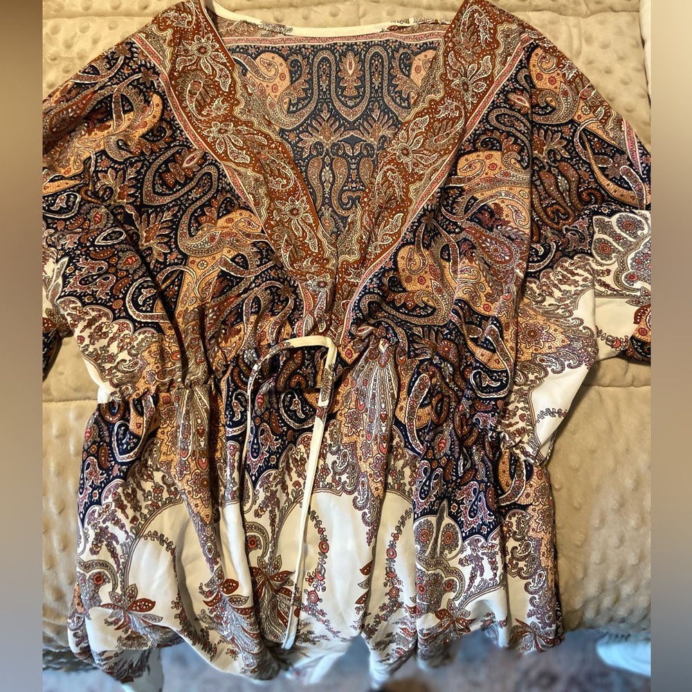 Bohemian Paisley Print summer dress/or bathing suit cover up